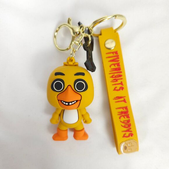FNAF Chica 3D Keychain Five Nights at Freddy's Silicone Keyring Charm - Picture 1 of 3
